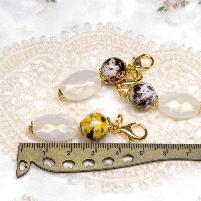 ハンドメイド☆ファスナーチャーム☆プリントビーズ☆3個セット < 女性ファッション ハンドメイド☆ファスナーチャーム☆プリントビーズ☆3個セット < 女性ファッションの