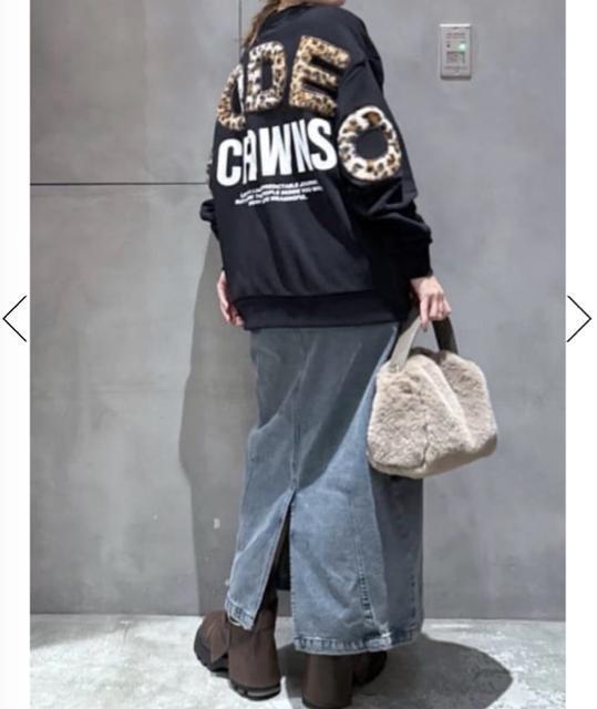 ロデオクラウンズ★ アニマルフェイクファーアップリケスウェットトップス(黒) < ブランド ロデオクラウンズ★ アニマルフェイクファーアップリケスウェットトップス(黒) < ブランドの