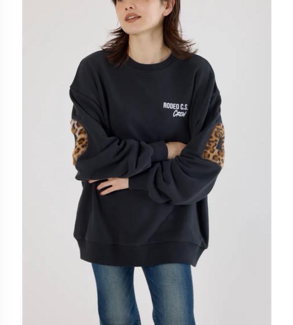 ロデオクラウンズ★ アニマルフェイクファーアップリケスウェットトップス(黒) < ブランド ロデオクラウンズ★ アニマルフェイクファーアップリケスウェットトップス(黒) < ブランドの