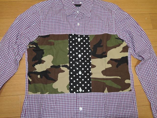 ソフネットSOPHNET.パッチワークチェックシャツS迷彩ドット柄 < ブランド  ソフネットSOPHNET.パッチワークチェックシャツS迷彩ドット柄 < ブランドの