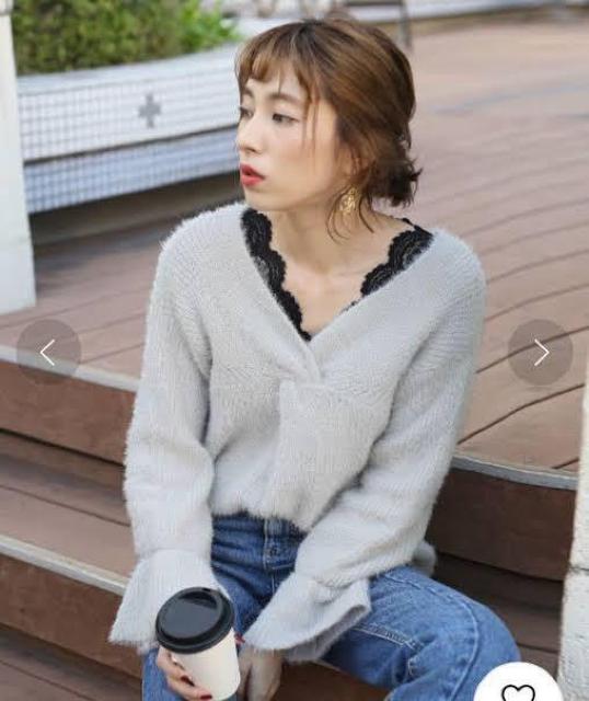 定価4,370円●ふわふわフェザーヤーン 2weyツイストニット●キャンディースリーブ●黄緑ライムグリーン < 女性ファッション 定価4,370円●ふわふわフェザーヤーン 2weyツイストニット●キャンディースリーブ●黄緑ライムグリーン < 女性ファッションの