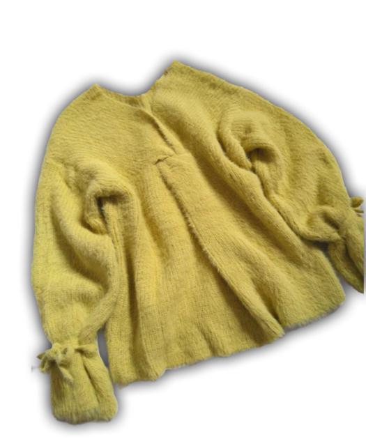 定価4,370円●ふわふわフェザーヤーン 2weyツイストニット●キャンディースリーブ●黄緑ライムグリーン < 女性ファッション 定価4,370円●ふわふわフェザーヤーン 2weyツイストニット●キャンディースリーブ●黄緑ライムグリーン < 女性ファッションの