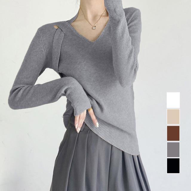 送料無料 新品 リブニットトップス レディース 韓国風 < 女性ファッション  送料無料 新品 リブニットトップス レディース 韓国風  < 女性ファッションの