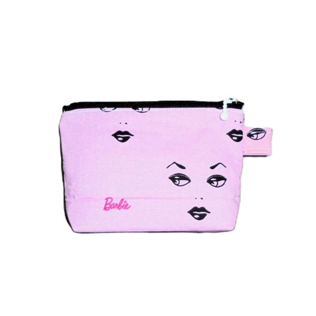 【15p】ミニ◆Barbie◆バービーフェイス・ロゴ×ピンク地◆ファスナーポーチ < 女性ファッション 【15p】ミニ◆Barbie◆バービーフェイス・ロゴ×ピンク地◆ファスナーポーチ < 女性ファッションの