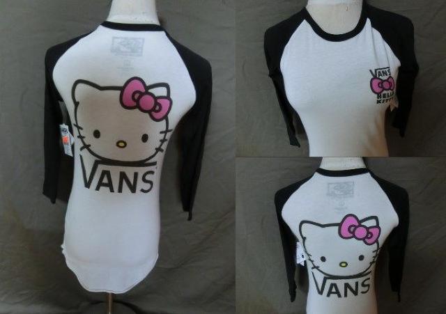 アメカジ【Vans】x【Hello Kitty】コラボ 7分袖丈プリントT US S < 女性ファッション  アメカジ【Vans】x【Hello Kitty】コラボ 7分袖丈プリントT US S < 女性ファッションの
