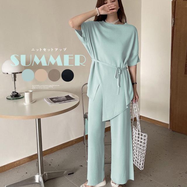 送料無料 新品 ニットセットアップ 冷感タッチレディース < 女性ファッション  送料無料 新品 ニットセットアップ 冷感タッチレディース  < 女性ファッションの