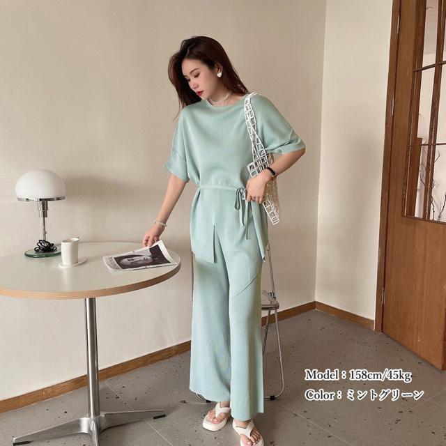 送料無料 新品 ニットセットアップ 冷感タッチレディース < 女性ファッション  送料無料 新品 ニットセットアップ 冷感タッチレディース < 女性ファッションの