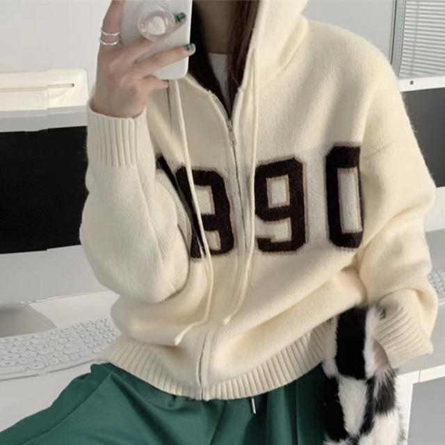 送料無料 新品 フード付き ニットカーディガン 秋冬服 < 女性ファッション  送料無料 新品 フード付き ニットカーディガン 秋冬服  < 女性ファッションの