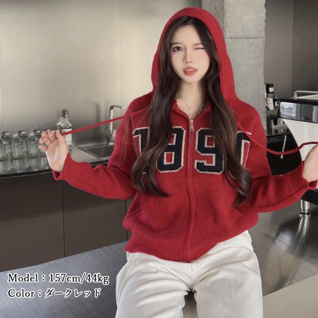 送料無料 新品 フード付き ニットカーディガン 秋冬服 < 女性ファッション  送料無料 新品 フード付き ニットカーディガン 秋冬服 < 女性ファッションの