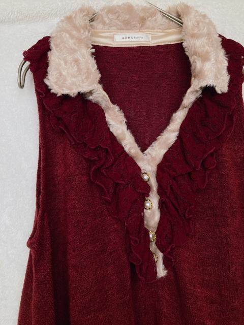 axes femme アクシーズ Aライン ファー襟 ノースリ ワンピース M N2m < ブランド  axes femme アクシーズ Aライン ファー襟 ノースリ ワンピース M N2m < ブランドの