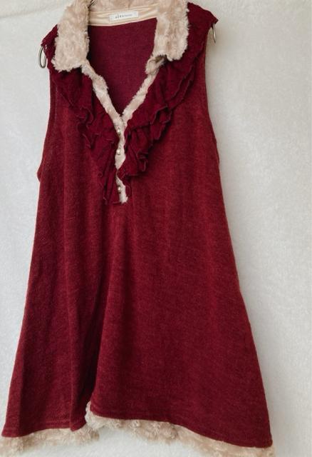 axes femme アクシーズ Aライン ファー襟 ノースリ ワンピース M N2m < ブランド  axes femme アクシーズ Aライン ファー襟 ノースリ ワンピース M N2m < ブランドの