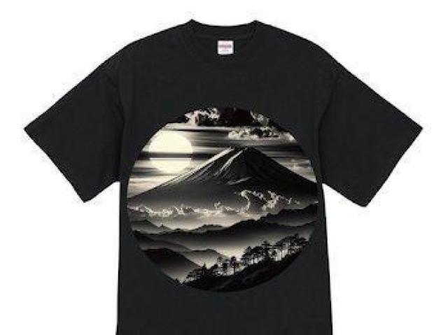 ハイクオリティー Tシャツ風景 富士山 モノクロ < 男性ファッション ハイクオリティー Tシャツ風景 富士山 モノクロ < 男性ファッションの