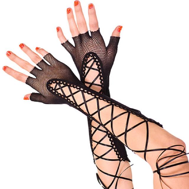 網上げのフィッシュネットロンググローブ < 女性ファッション  網上げのフィッシュネットロンググローブ  < 女性ファッションの