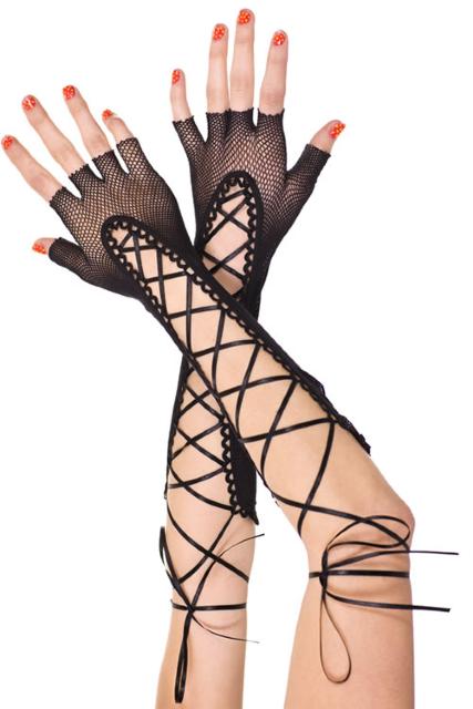 網上げのフィッシュネットロンググローブ < 女性ファッション  網上げのフィッシュネットロンググローブ < 女性ファッションの