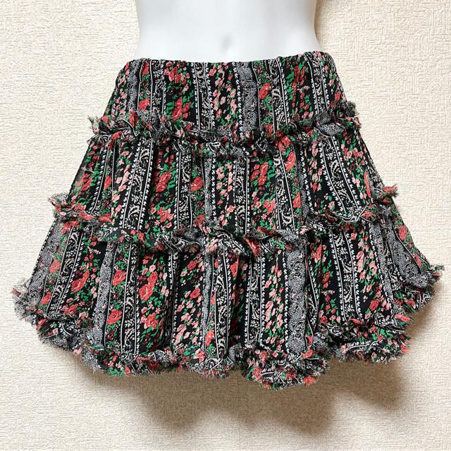 【新品】インパン内蔵☆シフォン素材花柄ティアードフリルミニスカート < 女性ファッション  【新品】インパン内蔵☆シフォン素材花柄ティアードフリルミニスカート < 女性ファッションの