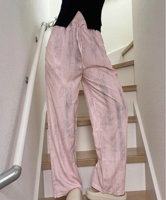 送料無料 新品 タイダイ染めワイドパンツ春夏ロングパンツ < 女性ファッション  送料無料 新品 タイダイ染めワイドパンツ春夏ロングパンツ < 女性ファッションの