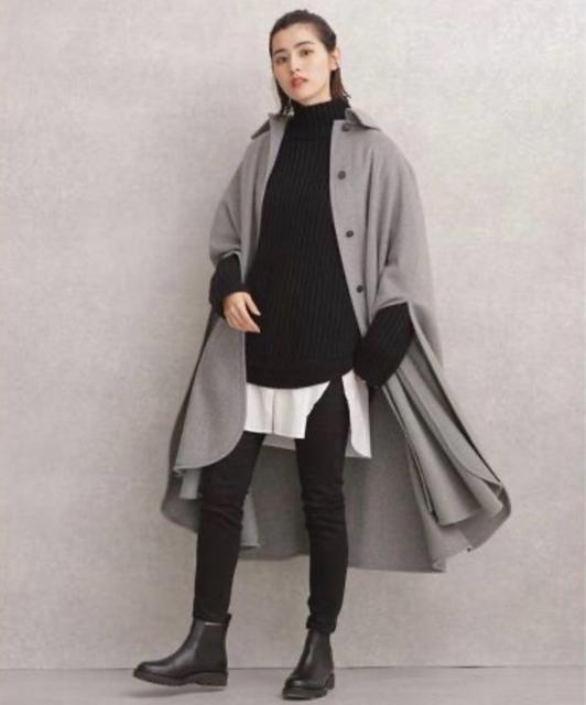 ◆美品◆ナノユニバース◆3.4万◆ポンチョウールコート◆グレー◆フード◆フリー < ブランド ◆美品◆ナノユニバース◆3.4万◆ポンチョウールコート◆グレー◆フード◆フリー < ブランドの