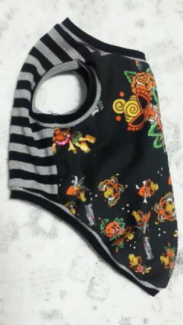 ハンドメイド*ヒスミニTシャツ*ムツオコラボ柄・黒・ボーダー・犬用*L < ペット/手芸/園芸  ハンドメイド*ヒスミニTシャツ*ムツオコラボ柄・黒・ボーダー・犬用*L < ペット/手芸/園芸の