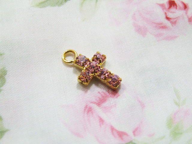 手芸・アクセパーツ 十字架チャーム金×ピンク < ペット/手芸/園芸  手芸・アクセパーツ 十字架チャーム金×ピンク  < ペット/手芸/園芸の