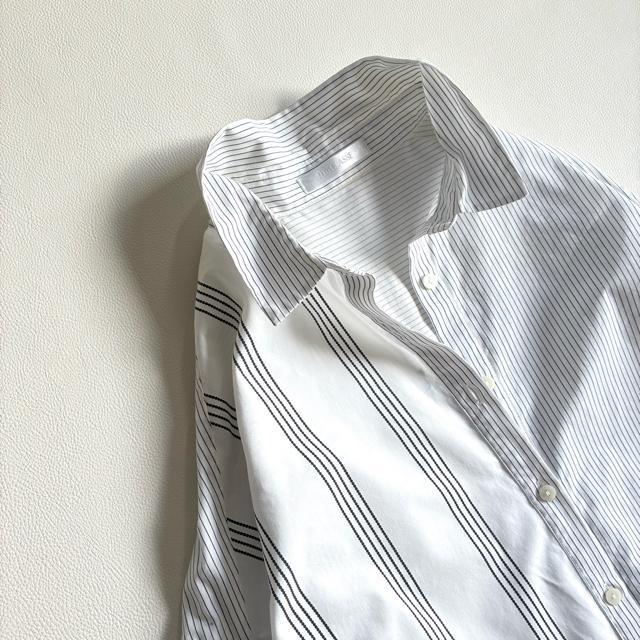 ◆美品◆ドゥクラッセ◆大きいサイズ◆綿混ストライプシャツチュニック◆白◆LL◆ < 女性ファッション ◆美品◆ドゥクラッセ◆大きいサイズ◆綿混ストライプシャツチュニック◆白◆LL◆ < 女性ファッションの