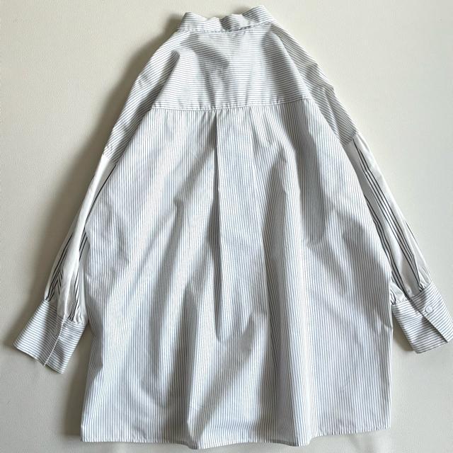 ◆美品◆ドゥクラッセ◆大きいサイズ◆綿混ストライプシャツチュニック◆白◆LL◆ < 女性ファッション ◆美品◆ドゥクラッセ◆大きいサイズ◆綿混ストライプシャツチュニック◆白◆LL◆ < 女性ファッションの
