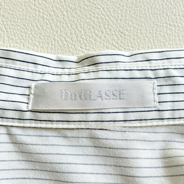 ◆美品◆ドゥクラッセ◆大きいサイズ◆綿混ストライプシャツチュニック◆白◆LL◆ < 女性ファッション ◆美品◆ドゥクラッセ◆大きいサイズ◆綿混ストライプシャツチュニック◆白◆LL◆ < 女性ファッションの