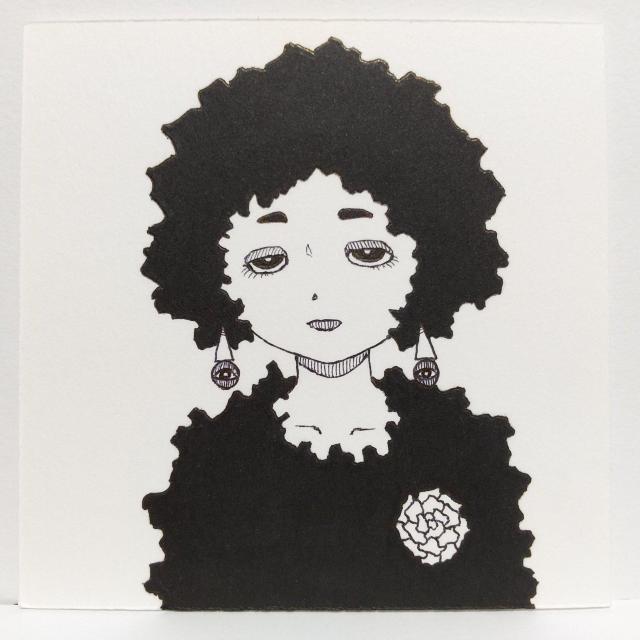オリジナルイラスト 手描きイラスト ハンドメイド 黒女 インテリア モノクロ 白黒 アナログ 自作 原画 絵 アート illust < アニメ/コミック/キャラクター  オリジナルイラスト 手描きイラスト ハンドメイド 黒女 インテリア モノクロ 白黒 アナログ 自作 原画 絵 アート illust  < アニメ/コミック/キャラクターの