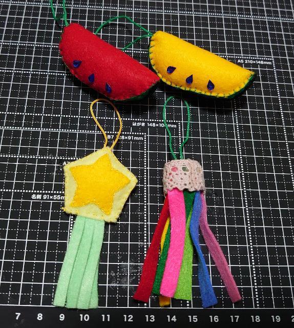 【定形外送料無料】ハンドメイド♪フェルト七夕飾り☆ミ★13点セット★ < ペット/手芸/園芸  【定形外送料無料】ハンドメイド♪フェルト七夕飾り☆ミ★13点セット★ < ペット/手芸/園芸の