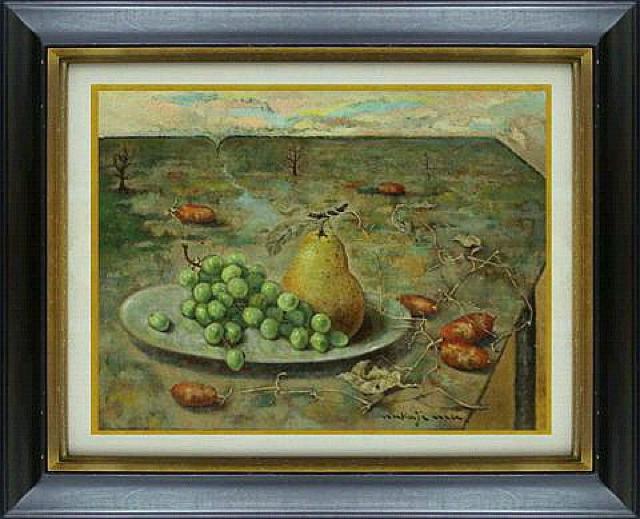 絵画 油彩 中島敏明『テーブルの世界』シュールレアリスム 真作保証 原画 < ホビー 絵画 油彩 中島敏明『テーブルの世界』シュールレアリスム 真作保証 原画 < ホビーの