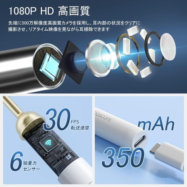 光る耳かき ライト付 ピンセット 極細レンズ3.5mm 500万画素 Type-c充電式 スマホ&タブレット対応 取り付け簡単 < インテリア/ライフ  光る耳かき ライト付 ピンセット 極細レンズ3.5mm 500万画素 Type-c充電式 スマホ&タブレット対応 取り付け簡単 < インテリア/ライフの