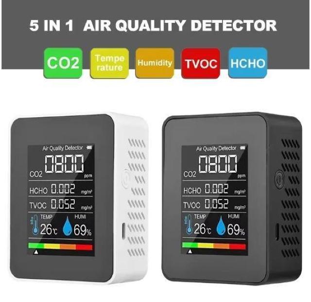 5-in-1 ホワイト 二酸化炭素 濃度計 co2 計測器 検測 センサー 空気質 検知器 温度 湿度 品質 測定 300 < ヘルス/ビューティー  5-in-1 ホワイト 二酸化炭素 濃度計 co2 計測器 検測 センサー 空気質 検知器 温度 湿度 品質 測定 300 < ヘルス/ビューティーの