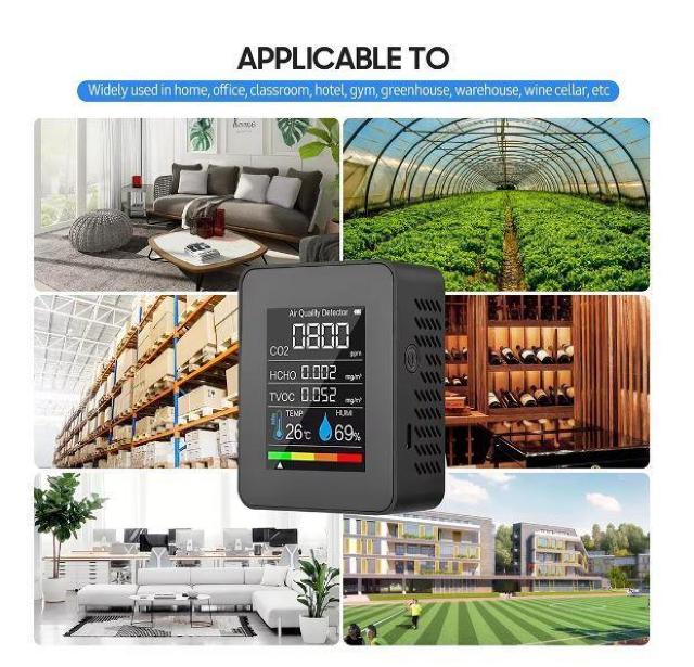 5-in-1 ホワイト 二酸化炭素 濃度計 co2 計測器 検測 センサー 空気質 検知器 温度 湿度 品質 測定 300 < ヘルス/ビューティー  5-in-1 ホワイト 二酸化炭素 濃度計 co2 計測器 検測 センサー 空気質 検知器 温度 湿度 品質 測定 300 < ヘルス/ビューティーの