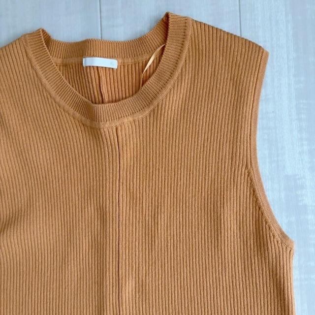 ◆GU/ジーユー◆リブニットワンピース(ノースリーブ)Q★オレンジXL*大人気アイテム*秋冬コーデ♪ < ブランド  ◆GU/ジーユー◆リブニットワンピース(ノースリーブ)Q★オレンジXL*大人気アイテム*秋冬コーデ♪ < ブランドの