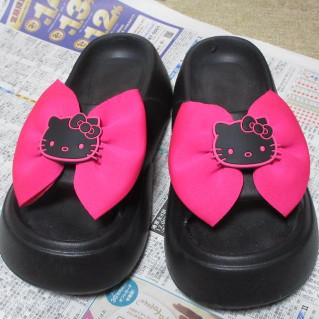 ハローキティ*厚底サンダル*BIGリボン(ブラック×濃ピンクリボン) < おもちゃ ハローキティ*厚底サンダル*BIGリボン(ブラック×濃ピンクリボン) < おもちゃの