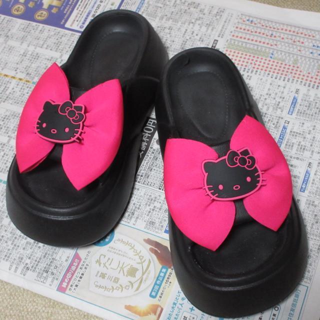 ハローキティ*厚底サンダル*BIGリボン(ブラック×濃ピンクリボン) < おもちゃ ハローキティ*厚底サンダル*BIGリボン(ブラック×濃ピンクリボン) < おもちゃの