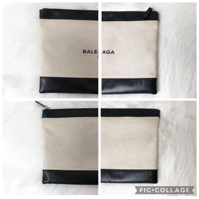【良品】BALENCIAGA バレンシアガ クラッチバッグ ネイビークリップ キャンバス レザー 保存袋付 < ブランド 【良品】BALENCIAGA バレンシアガ クラッチバッグ ネイビークリップ キャンバス レザー 保存袋付 < ブランドの