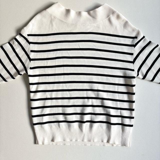 ◆美品◆2万程◆日本製◆アルドリッジジェンヌ◆ボーダー長袖ニット◆春◆白×黒◆F < 女性ファッション ◆美品◆2万程◆日本製◆アルドリッジジェンヌ◆ボーダー長袖ニット◆春◆白×黒◆F < 女性ファッションの