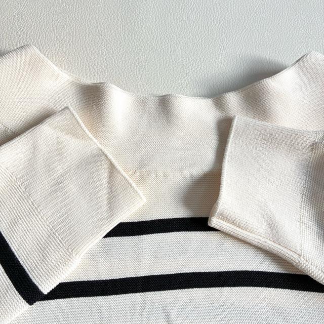 ◆美品◆2万程◆日本製◆アルドリッジジェンヌ◆ボーダー長袖ニット◆春◆白×黒◆F < 女性ファッション ◆美品◆2万程◆日本製◆アルドリッジジェンヌ◆ボーダー長袖ニット◆春◆白×黒◆F < 女性ファッションの