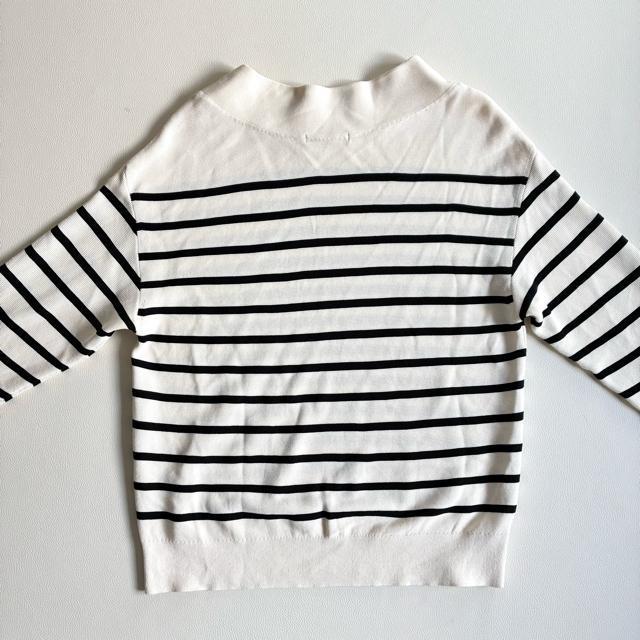 ◆美品◆2万程◆日本製◆アルドリッジジェンヌ◆ボーダー長袖ニット◆春◆白×黒◆F < 女性ファッション ◆美品◆2万程◆日本製◆アルドリッジジェンヌ◆ボーダー長袖ニット◆春◆白×黒◆F < 女性ファッションの