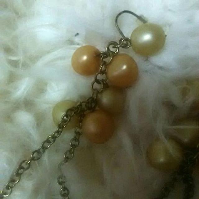 新品★アンティーク調パールビーズとチェーンのピアス < 女性アクセサリー/時計  新品★アンティーク調パールビーズとチェーンのピアス < 女性アクセサリー/時計の
