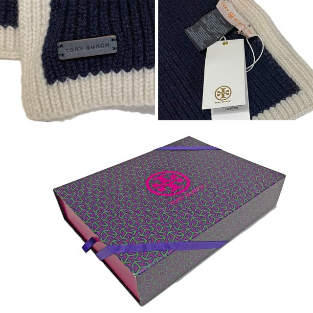 新品トリーバーチTORY BURCHカシミヤ100% ニットマフラー 黒 < ブランド 新品トリーバーチTORY BURCHカシミヤ100% ニットマフラー 黒 < ブランドの