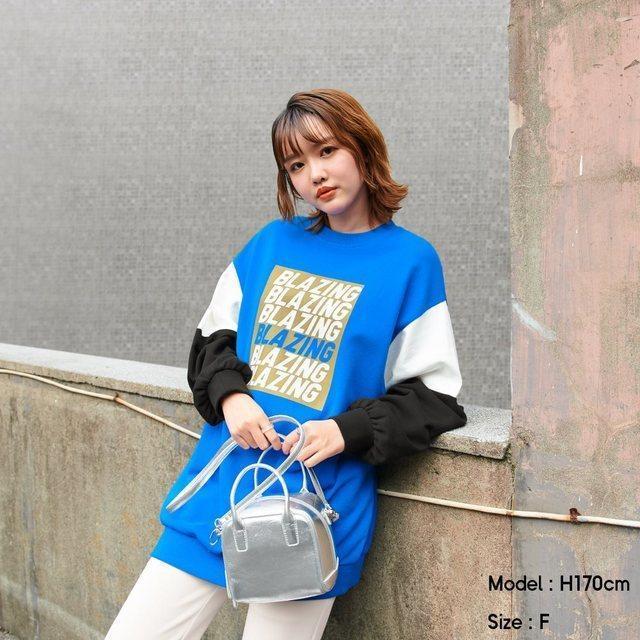 GUグラフィックキングサイズスウェットプルオーバー(長袖) 綿100% BLUE ブルー フリーサイズ FREE SIZE < ブランド  GUグラフィックキングサイズスウェットプルオーバー(長袖) 綿100% BLUE ブルー フリーサイズ FREE SIZE < ブランドの