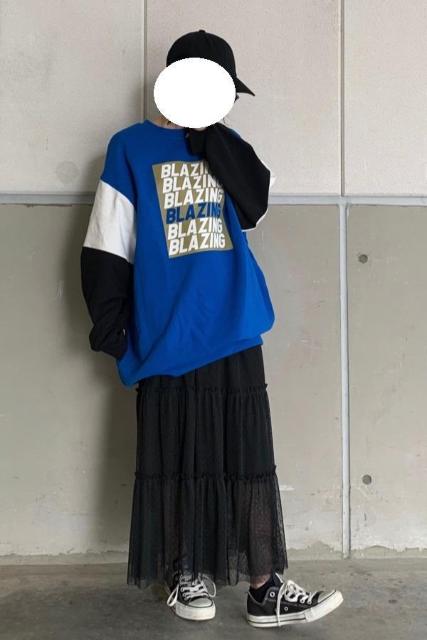 GUグラフィックキングサイズスウェットプルオーバー(長袖) 綿100% BLUE ブルー フリーサイズ FREE SIZE < ブランド  GUグラフィックキングサイズスウェットプルオーバー(長袖) 綿100% BLUE ブルー フリーサイズ FREE SIZE < ブランドの