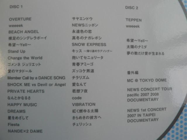 NEWS/CONCERT TOUR pacific 2007 2008y2DVDz/ɂoi  ^gObY 