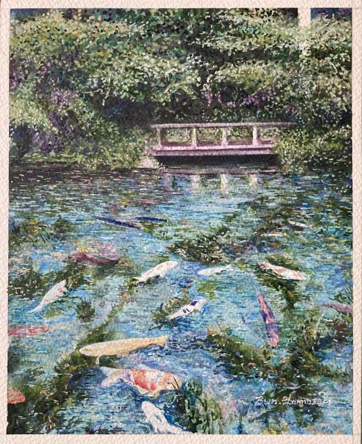 絵画 水彩画 ガッシュ水彩・透明水彩『モネの池』新品・真作保証 原画 < ホビー  絵画 水彩画 ガッシュ水彩・透明水彩『モネの池』新品・真作保証 原画 < ホビーの