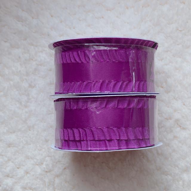 新品 フリル サテン リボン 紫 パープル 2個セット ハンドメイド 手芸 素材 材料 N2m < ペット/手芸/園芸  新品 フリル サテン リボン 紫 パープル 2個セット ハンドメイド 手芸 素材 材料 N2m < ペット/手芸/園芸の