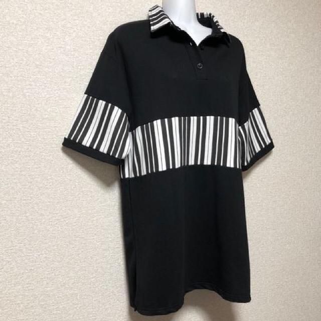 【新品/Drug honey】ストライプ柄切替スキッパー/ブラック < ブランド  【新品/Drug honey】ストライプ柄切替スキッパー/ブラック < ブランドの