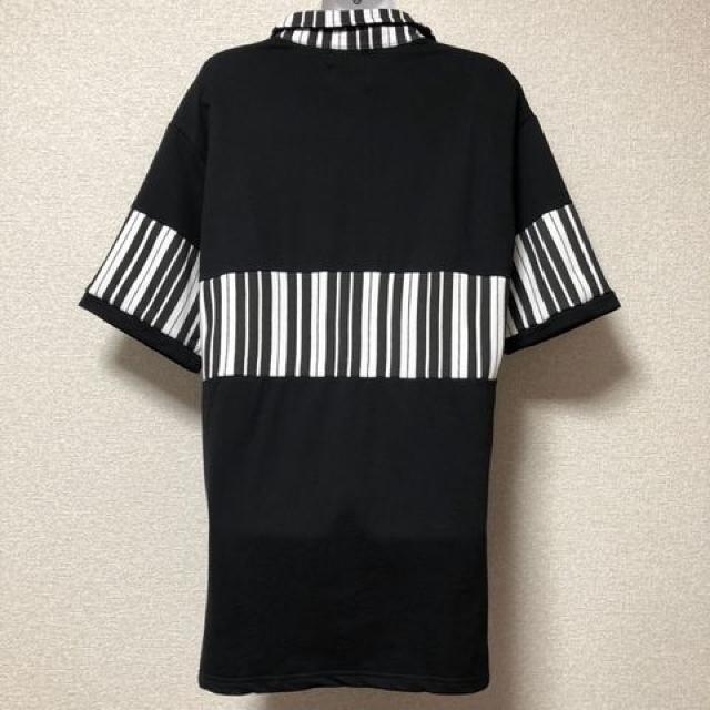 【新品/Drug honey】ストライプ柄切替スキッパー/ブラック < ブランド  【新品/Drug honey】ストライプ柄切替スキッパー/ブラック < ブランドの