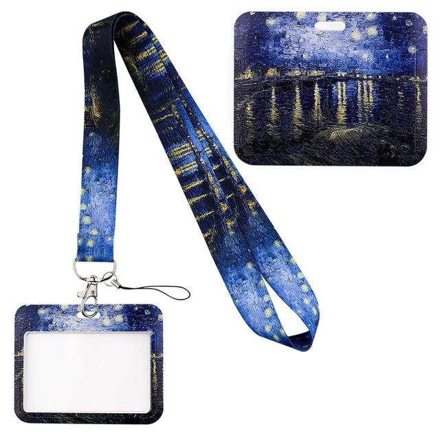 新品 ゴッホ ローヌ川の星月夜 IDカードホルダーケース < 女性ファッション  新品 ゴッホ ローヌ川の星月夜 IDカードホルダーケース < 女性ファッションの