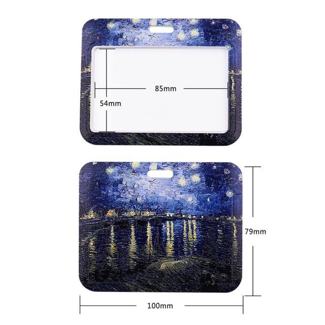 新品 ゴッホ ローヌ川の星月夜 IDカードホルダーケース < 女性ファッション  新品 ゴッホ ローヌ川の星月夜 IDカードホルダーケース < 女性ファッションの